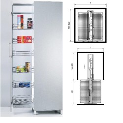 Hauss HBC43 Soft Close Tall Larder Basket