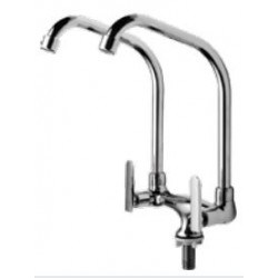 HDFC-5100B Double Spout Kitchen Pillar Sink Tap