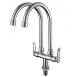 HDFC-6900B Double Spout Kitchen Pillar Sink Tap