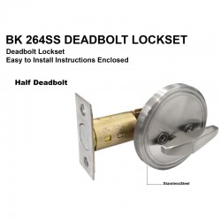 BK264 SS Half Deadbolt Lockset