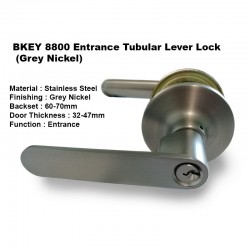 BKEY 8800 Entrance Tubular Lever Lock - Grey Nickel (Tubular Lock)