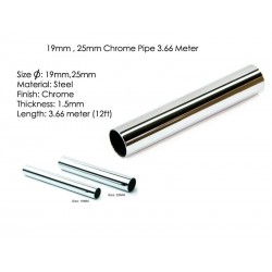 Chrome Pipe 12ft 19-25mm