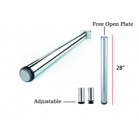 28'' 9761 Adjustable Chrome Leg (Kitchen Leg)