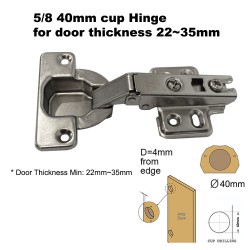 5/8 40mm cup Hinge for door thickness 22~35mm