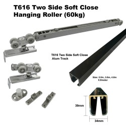 T616 Two Side Soft Close Hanging Roller 60kg