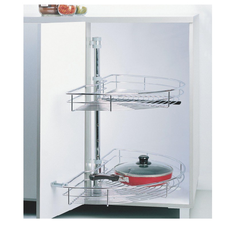 180 Degree Rotating Corner Basket Kitchen Cabinet Swivel Basket