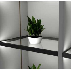 Hauss Black Aluminium Glass Shelf with Light