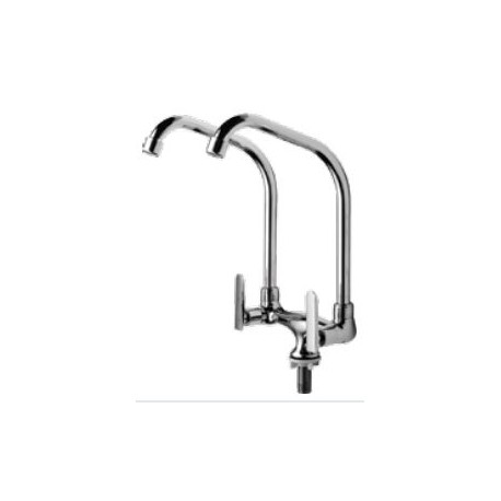 HDFC-5100B Double Spout Kitchen Pillar Sink Tap