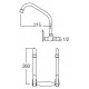 HDFC-6600 Double Spout Kitchen Wall Sink Tap