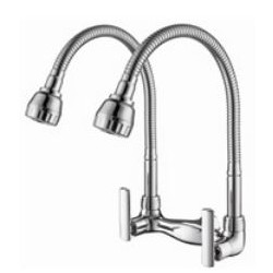 HDFC-6600H Double Flexible Hose Kitchen Wall Sink Tap