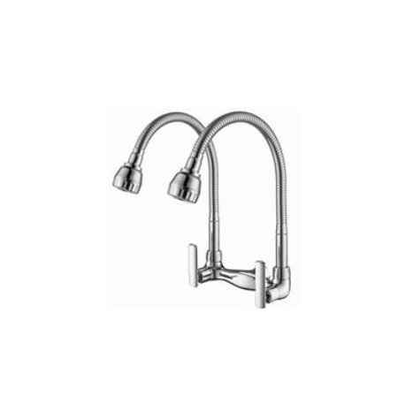 HDFC-6600H Double Flexible Hose Kitchen Wall Sink Tap