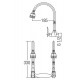 HDFC-6600H Double Flexible Hose Kitchen Wall Sink Tap