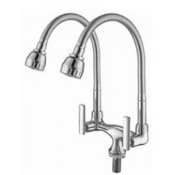 HDFC-6600BH Double Flexible Hose Kitchen Pillar Sink Tap
