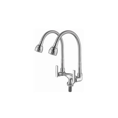 HDFC-6600BH Double Flexible Hose Kitchen Pillar Sink Tap