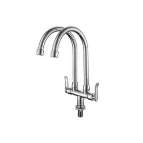 HDFC-6900B Double Spout Kitchen Pillar Sink Tap