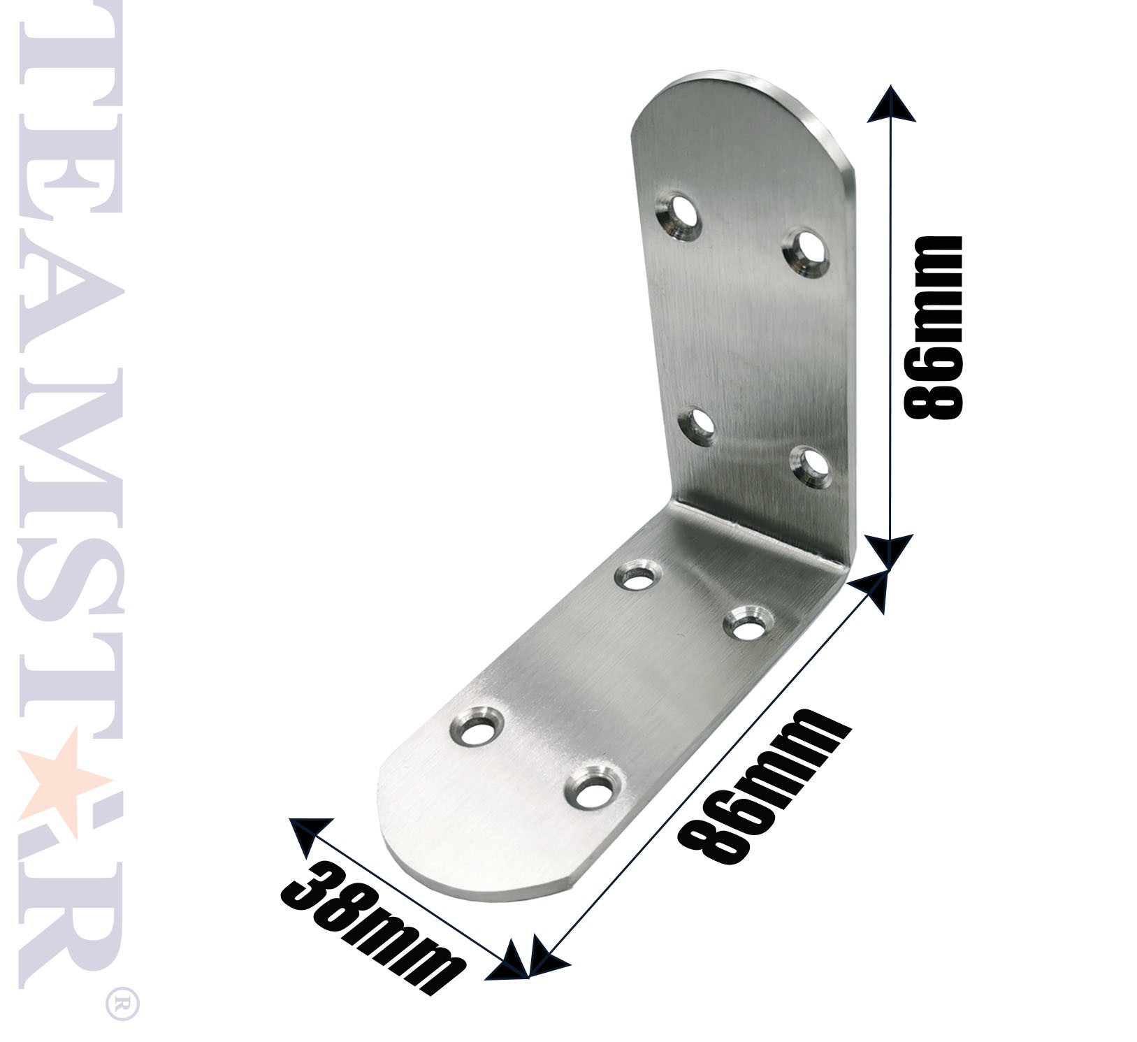 38x86x86mm L-Bracket Stainless Steel