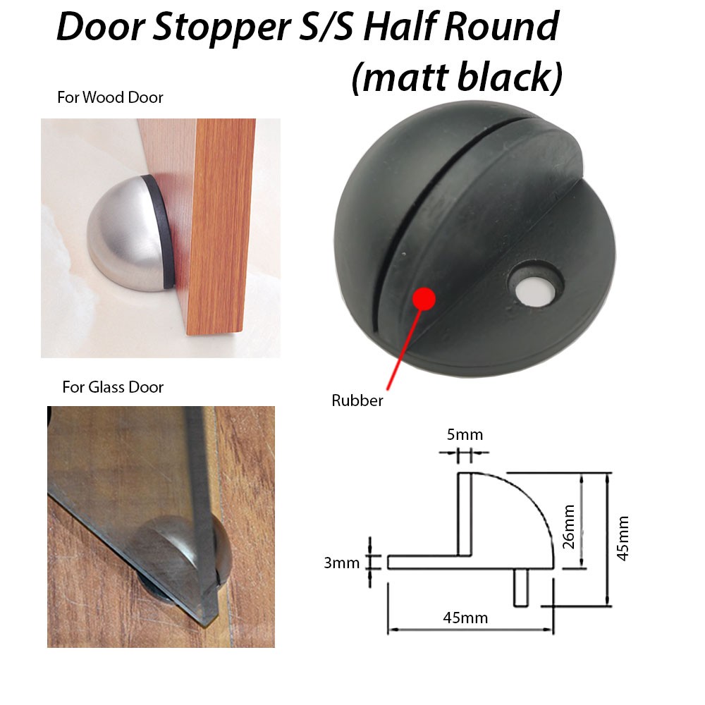 Black Half Round Stopper 